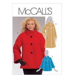 5718 LOOSE YOKE COLLAR RAGLAN COAT,JACKET PATTERN 8-16, 18-24W